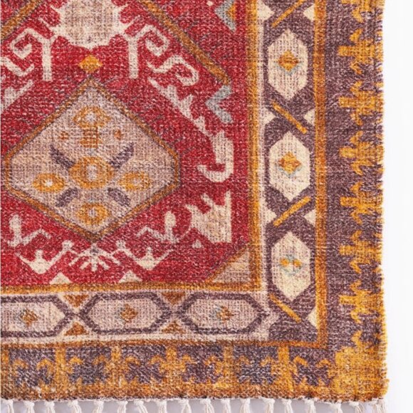 Moroccan Oasis Boho Rug Large Area Rug Home Décor - Red/Grey - Picture 3 of 4